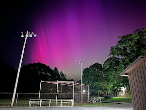 Northern Lights from the Bryant Elementary Baseball field.  Photo credit: Lane Gamble